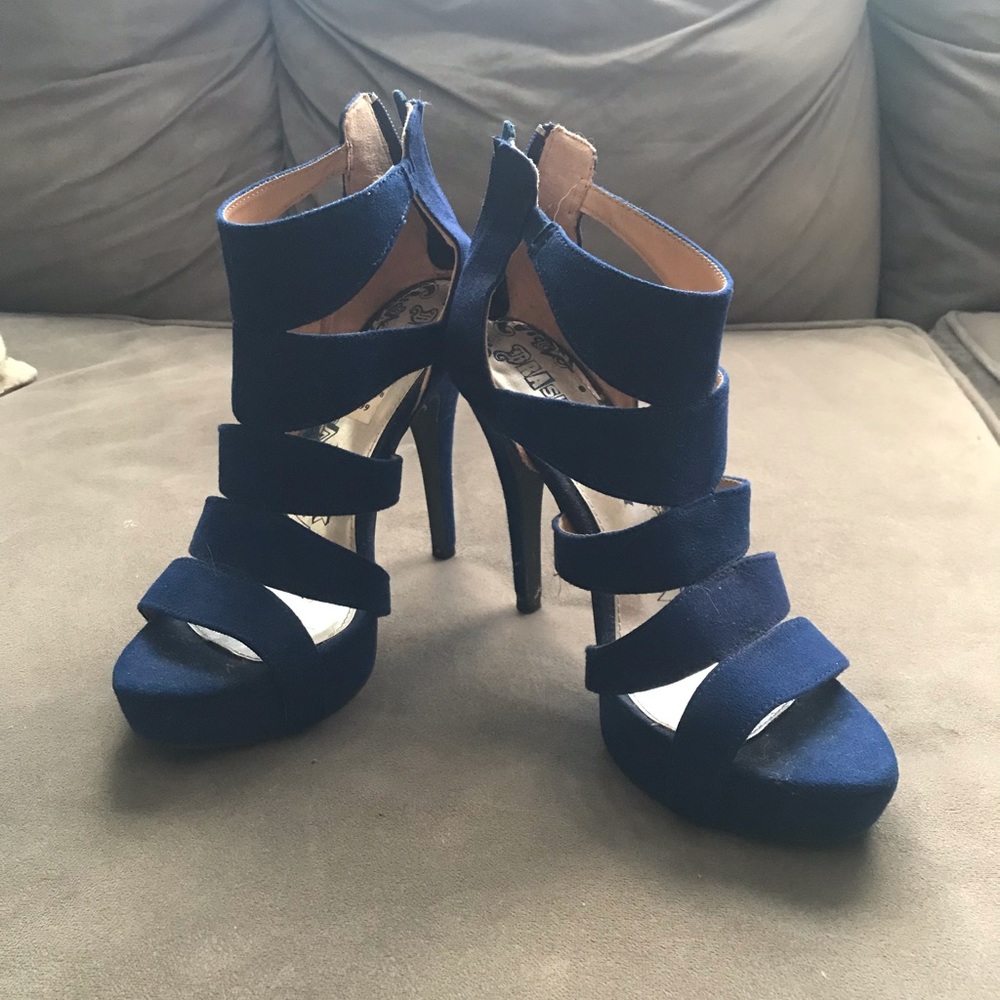 Navy blue high heels